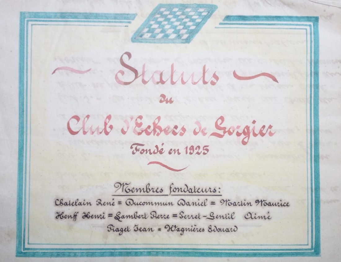 Statut Statut du club d'échecs la Béroche 1925